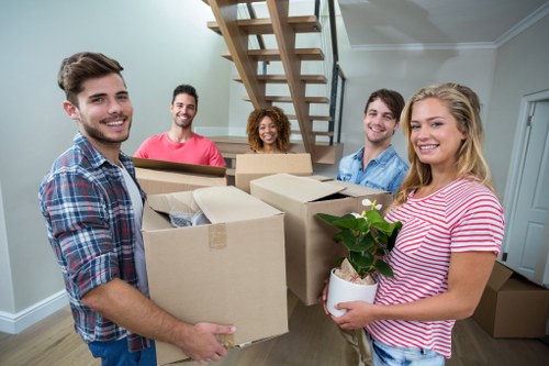Packing boxes and materials for a move in Soho
