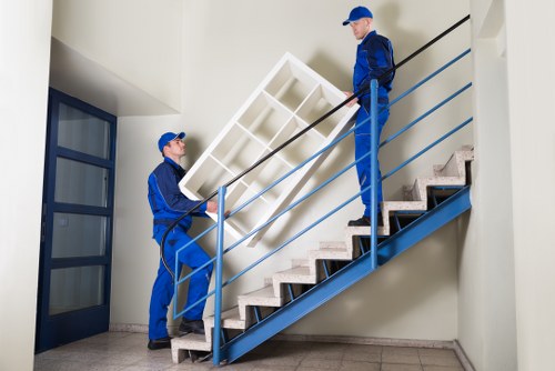 Commercial moving team planning a relocation in central Soho