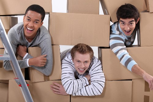 Securely packed moving van with protected household items