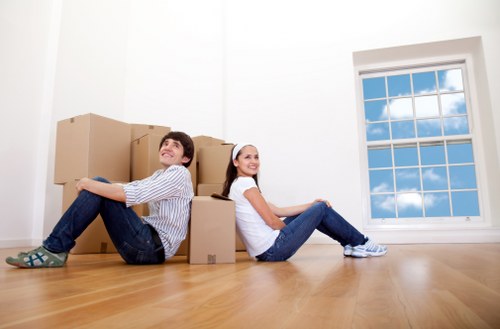 Professional movers Soho working safely in a busy area