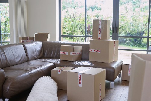 Packed boxes and household items ready for a Soho relocation